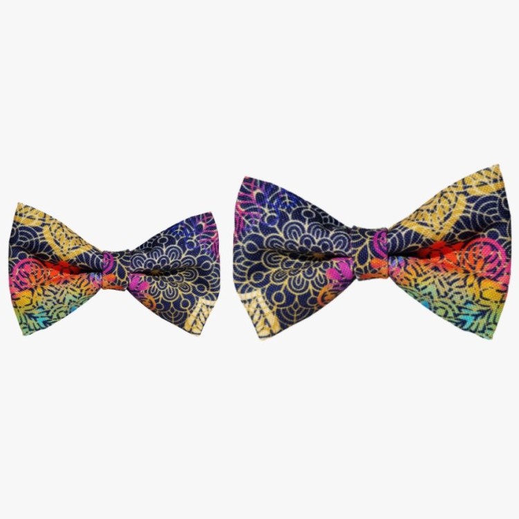 muszki materiałowe, zestaw tata syn. kolorowe muszki do koszuli