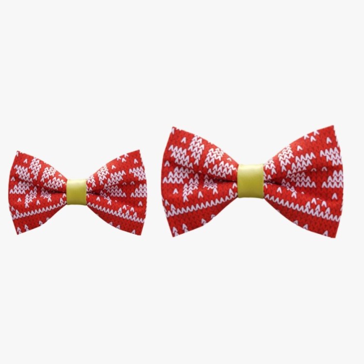 Zestaw muszek dla taty i syna w kolorze czerwonym