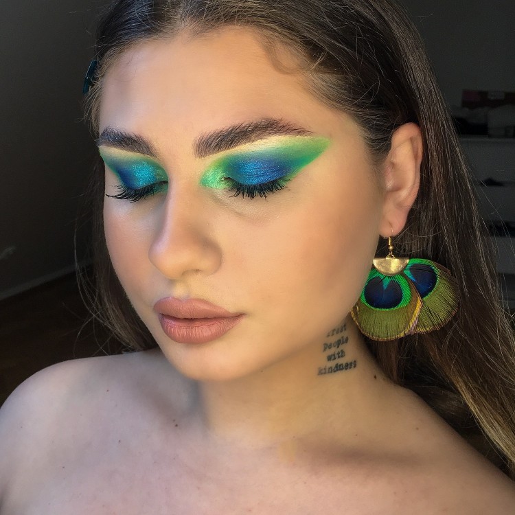 kolczyki z pior damskie kolorowe