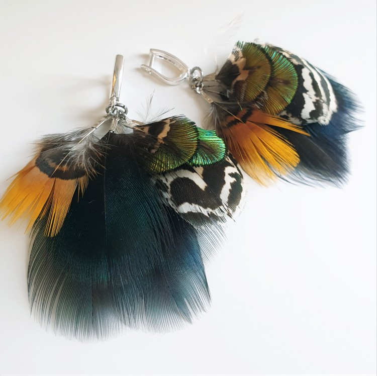 Kolczyki z piór pawia