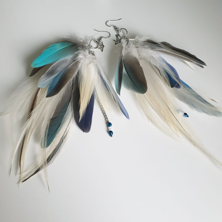 kolczyki z piór papugi Nicol