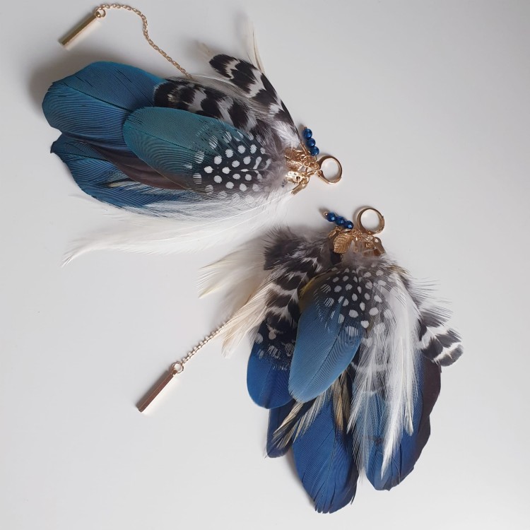 kolczyki z piór papugi maja zuzzo