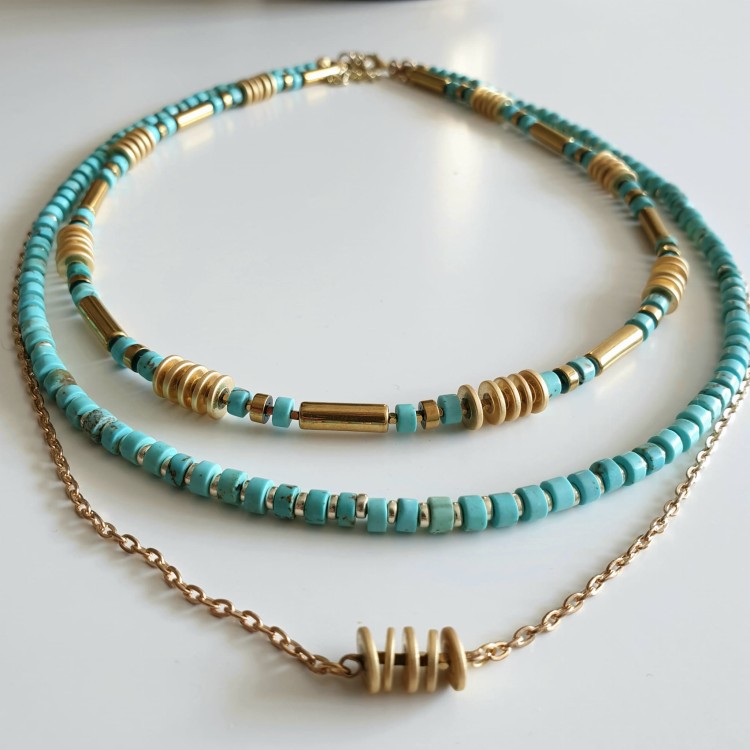 naszyjnik damski turkusowy