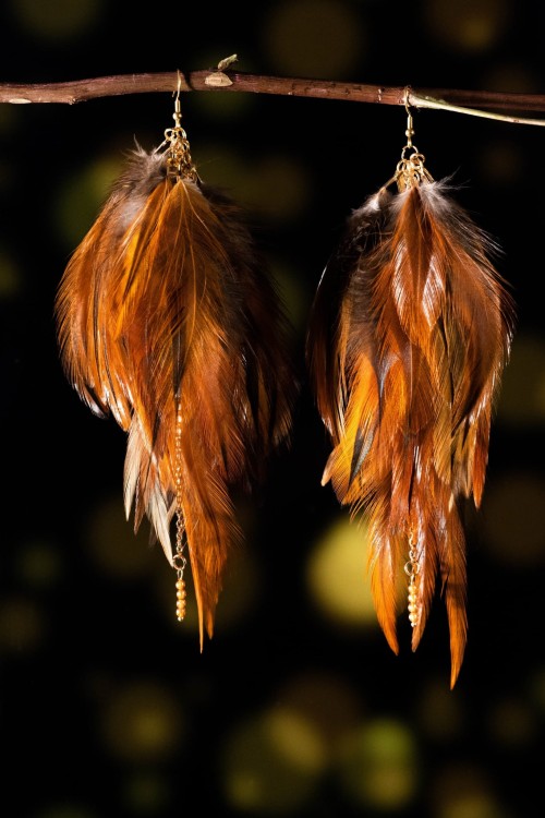 premium kolczyki z piór