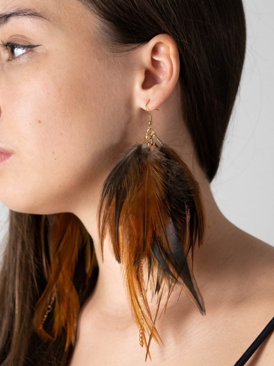 kolczyki z piórami damskie boho