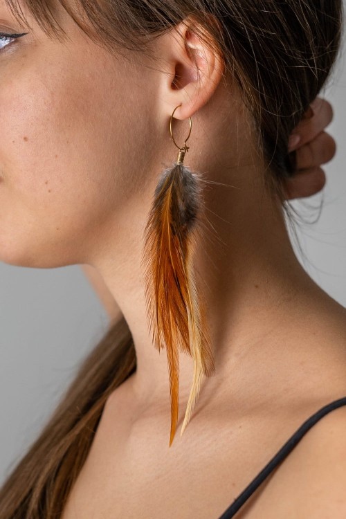 kolczyki z piór gold zuzzo