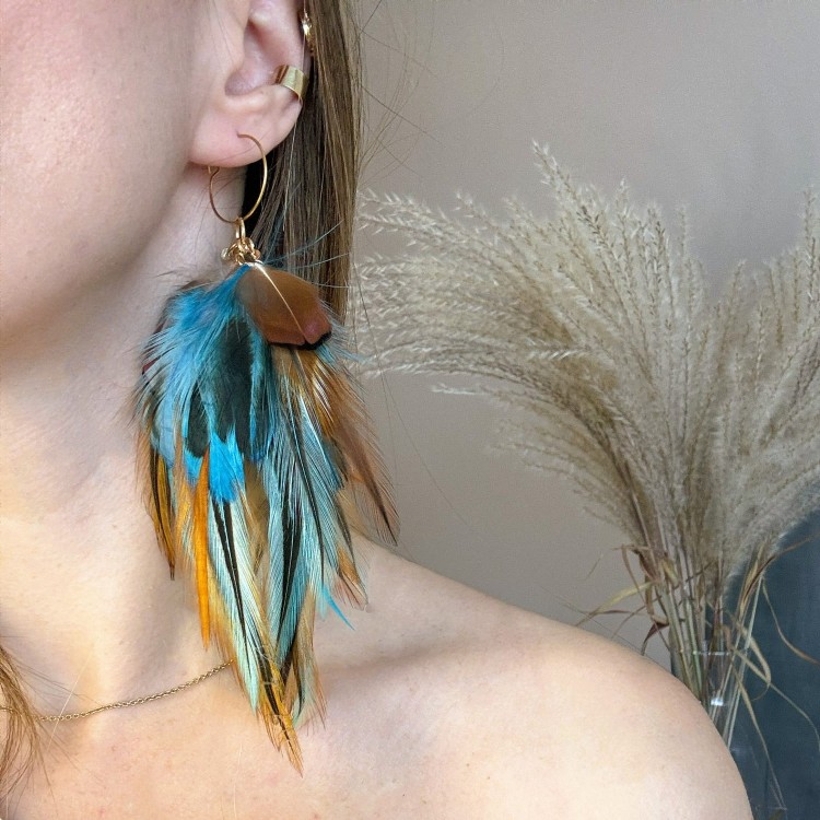 kolczyki z piór prezent dla kobiety