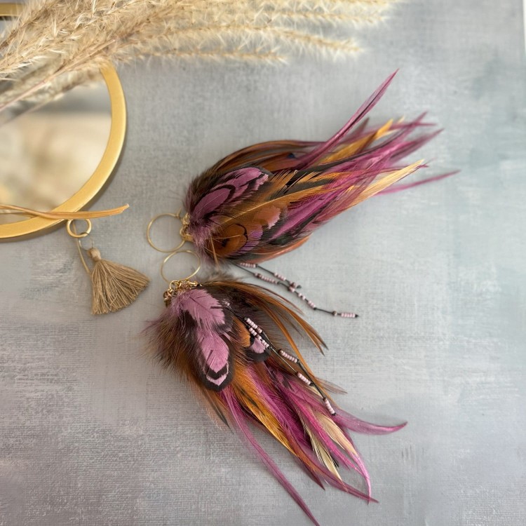 kolczyki z piór Zuzzo