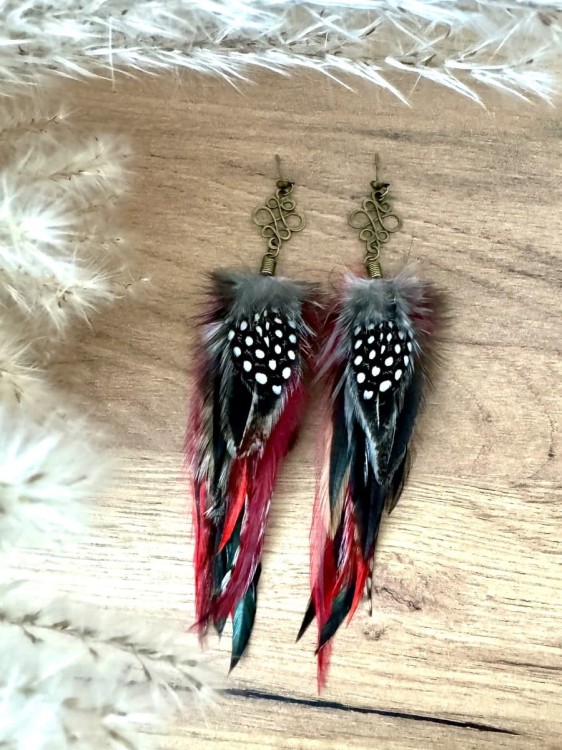 redpepper kolczyki z piór długie