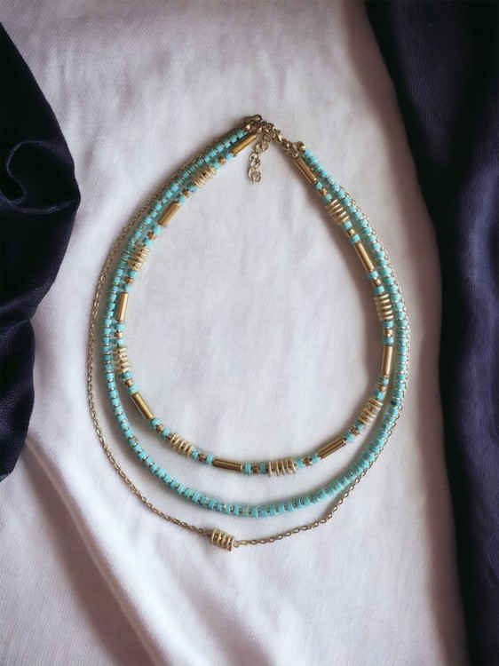 naszyjnik z kamieni turkusowy Tris zuzzo