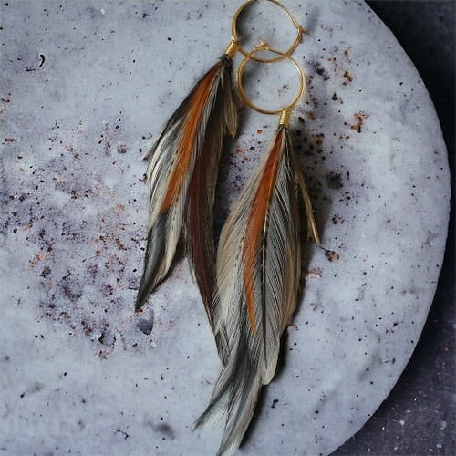 kolczyki z piór white rooster zuzzo