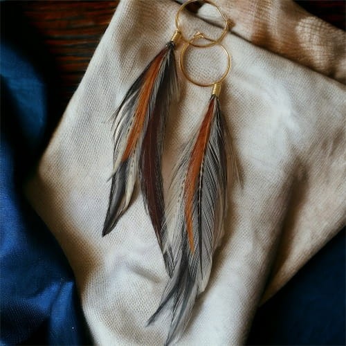 kolczyki z piór white rooster zuzzo