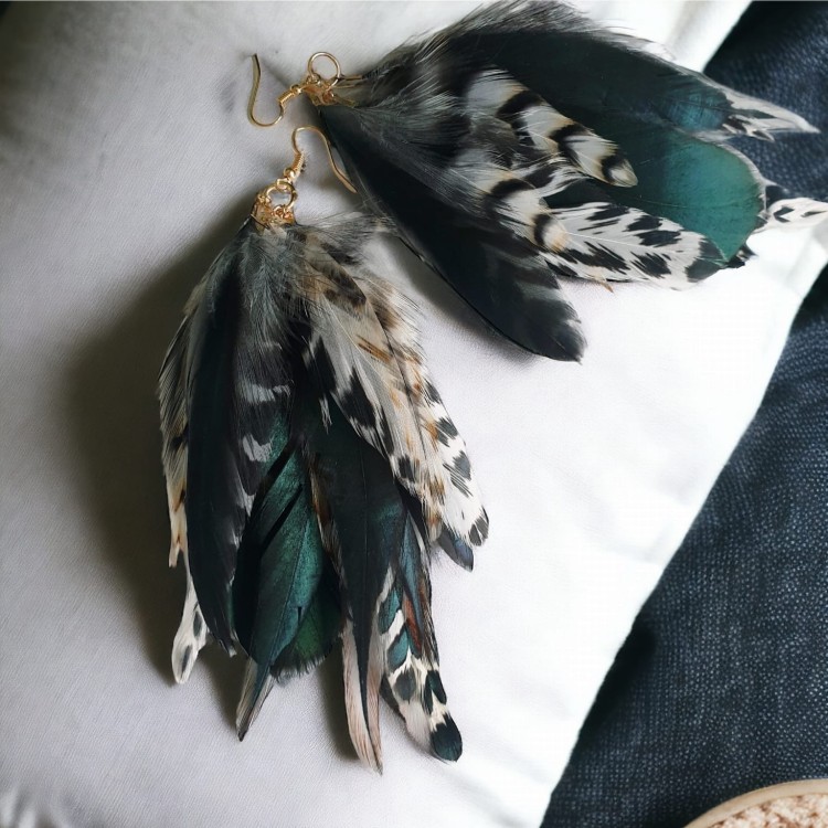 Kolczyki z piór forest Zuzzo