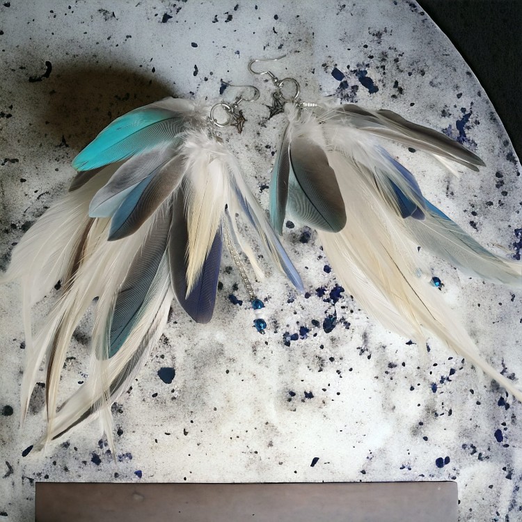 kolczyki z piór papugi Nicol