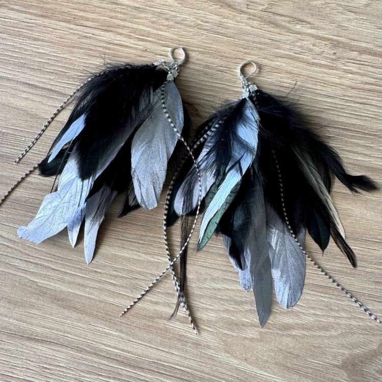 Kolczyki z piórami silver Zuzzo