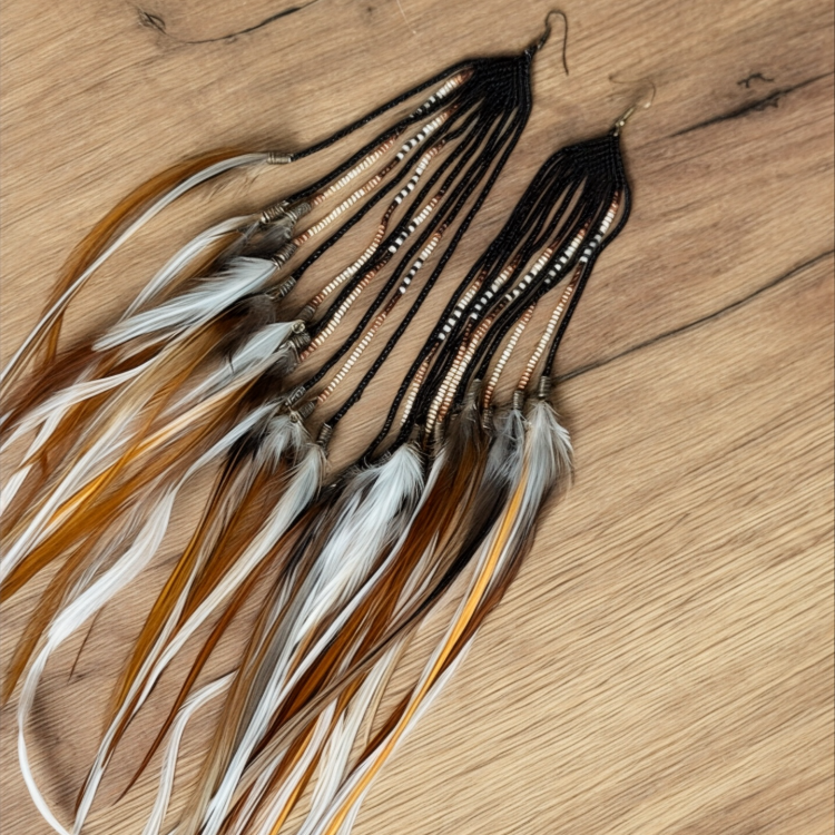 Kolczyki z piór Coral black Zuzzo