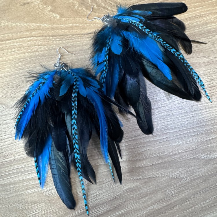 Kolczyki z piór winter blue zuzzo 1