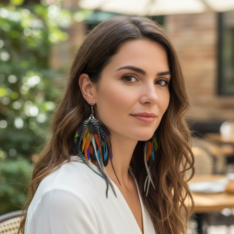 Kolczyki z piór Fija Zuzzo