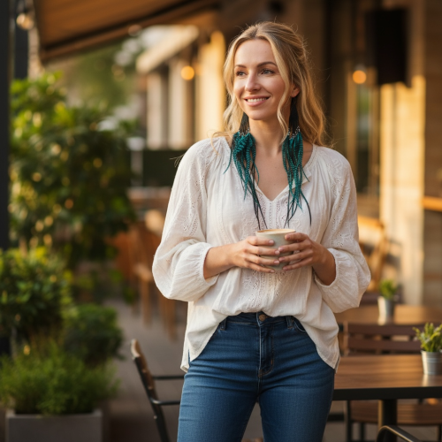 Kolczyki z piór Morski Feniks zuzzo