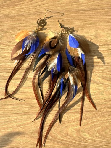 kolczyki z piór magiczna kolekcja mocy Zuzzo wąż i tygrys