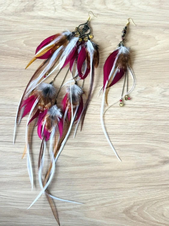 Kolczyki z piórami sowa i mysz Zuzzo