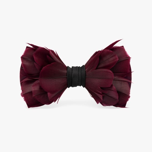 Muszka męska z piór Zuzzo Royal Burgundy