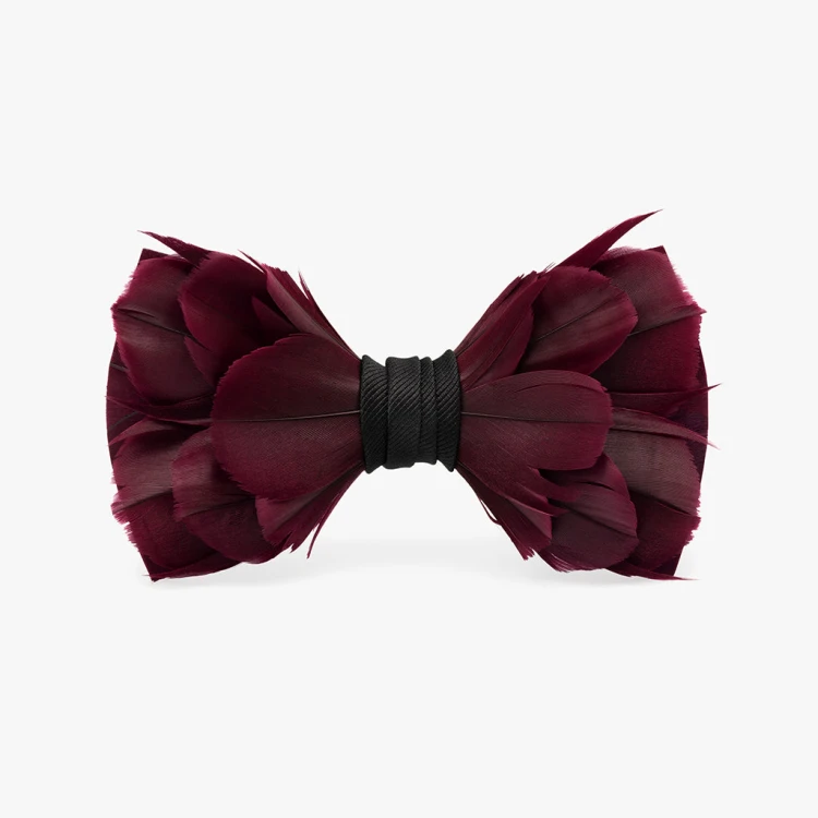 Muszka męska z piór Zuzzo Royal Burgundy