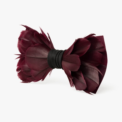 Muszka męska z piór Zuzzo Royal Burgundy