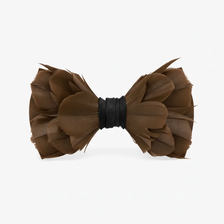 Muszka męska z piór Classic Chestnut Zuzzo
