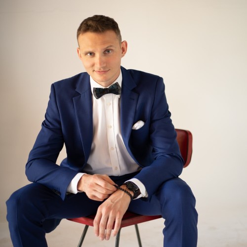 Mucha męska z piór bażanta i perliczki