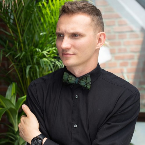 Skarabeusz mucha męska z piór naturalnych bażanta