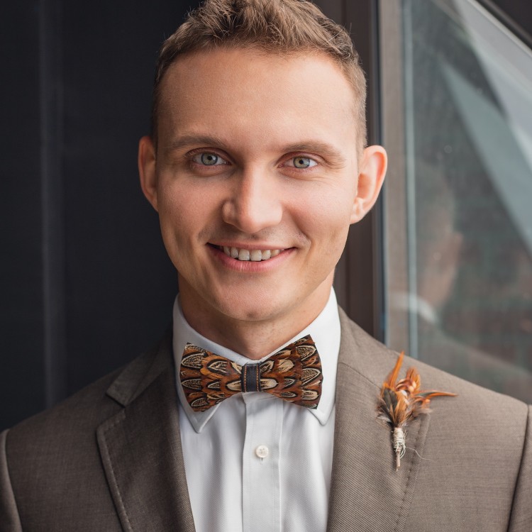 Yakima muszka męska z piór naturalnych bażanta