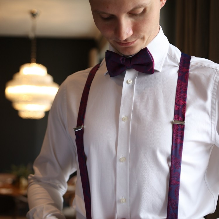 szelki materiałowe fioletowe męskie